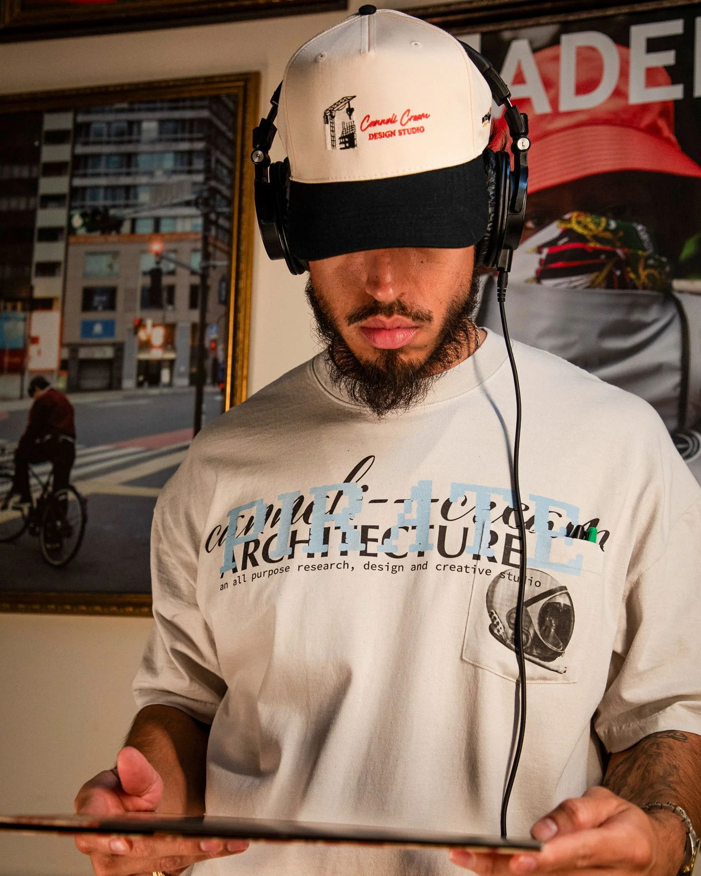 Pirate Cannoli Cream Design Studio Hat (Cream/Black) - Image 7