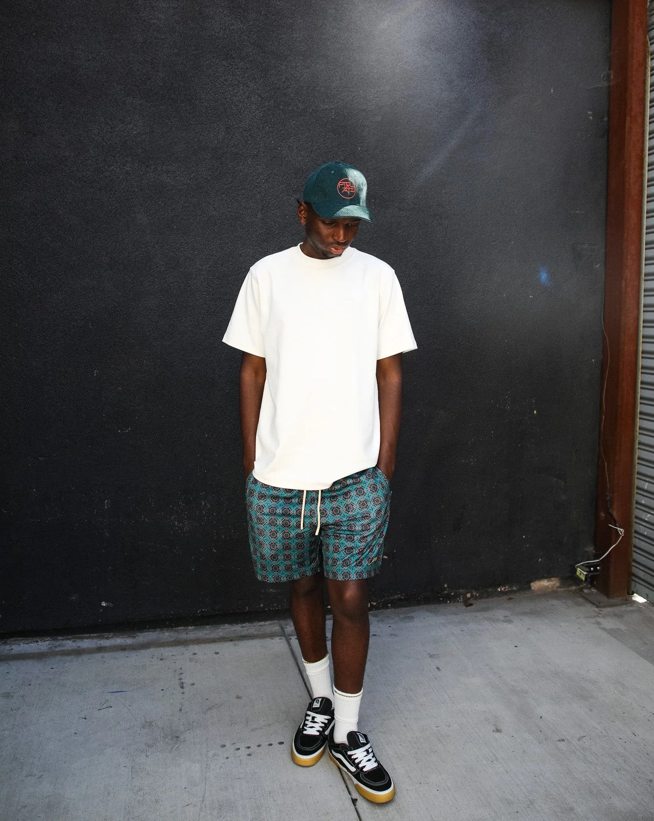 Pirate Circle Logo Corduroy Hat (Dark Green) - Image 4