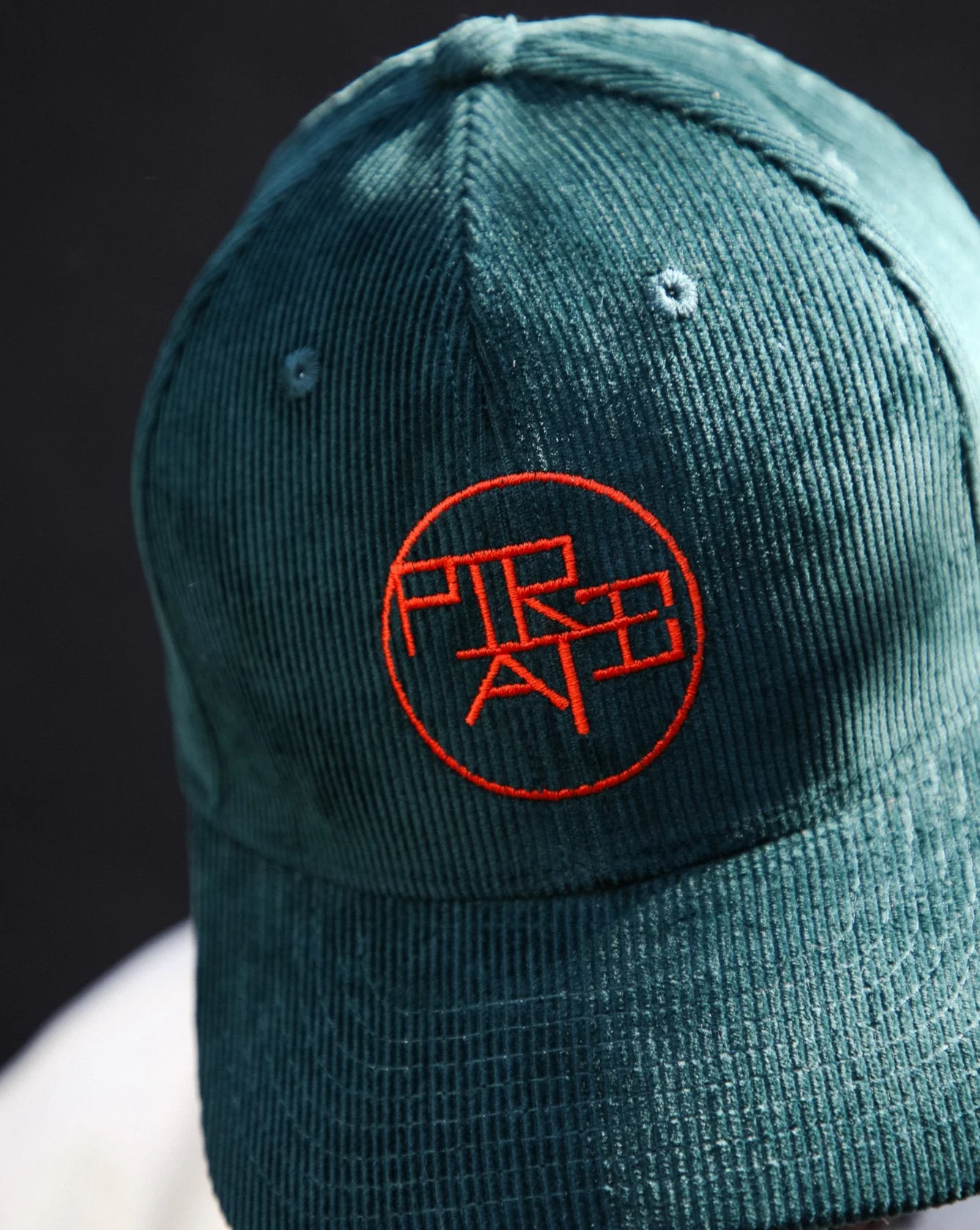 Pirate Circle Logo Corduroy Hat (Dark Green) - Image 5