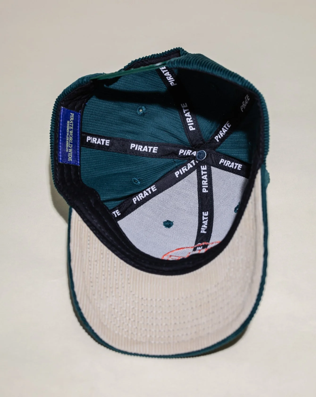 Pirate Circle Logo Corduroy Hat (Dark Green) - Image 8