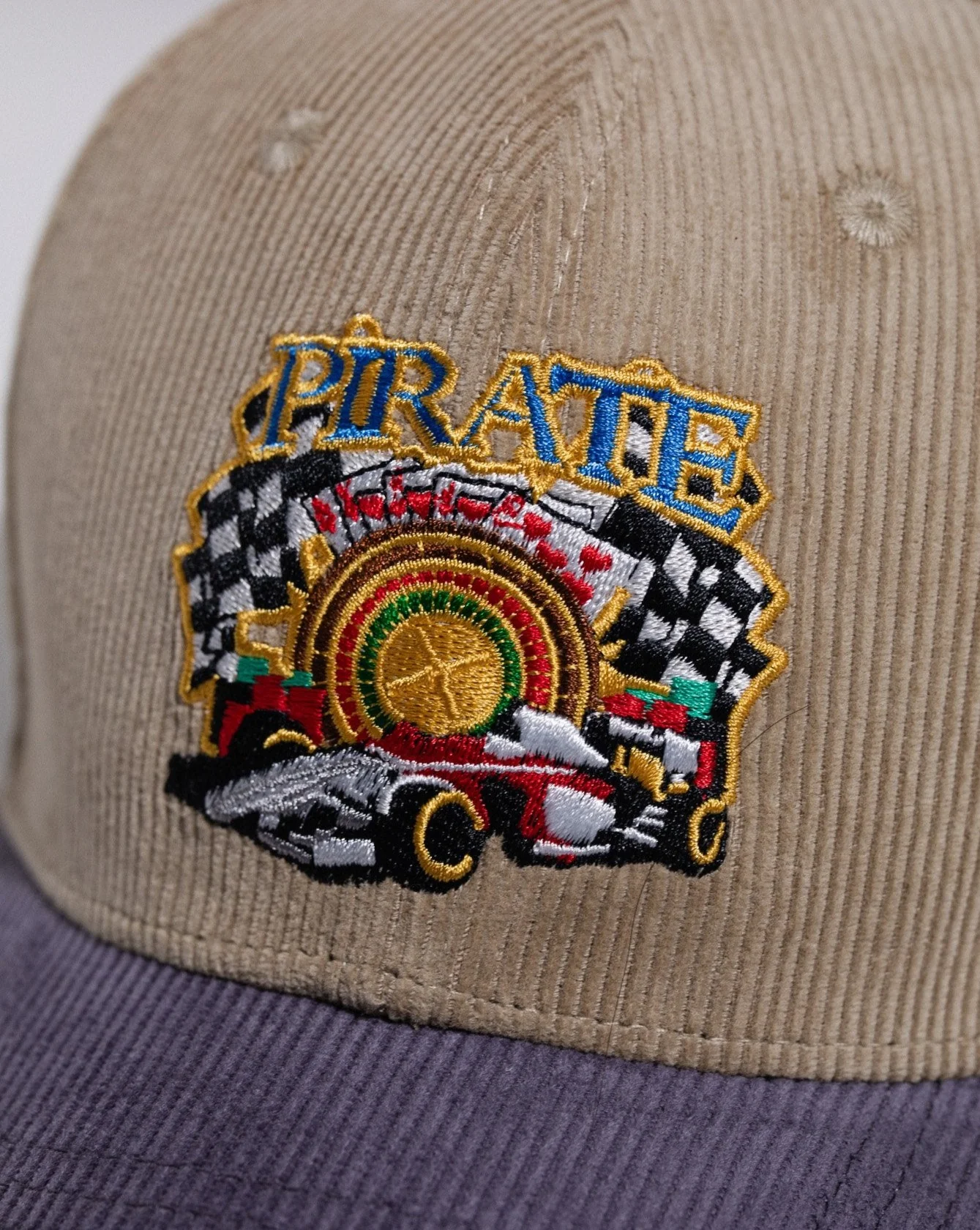 Pirate Racing Roulette Corduroy Hat (Beige/Oyster) - Image 3