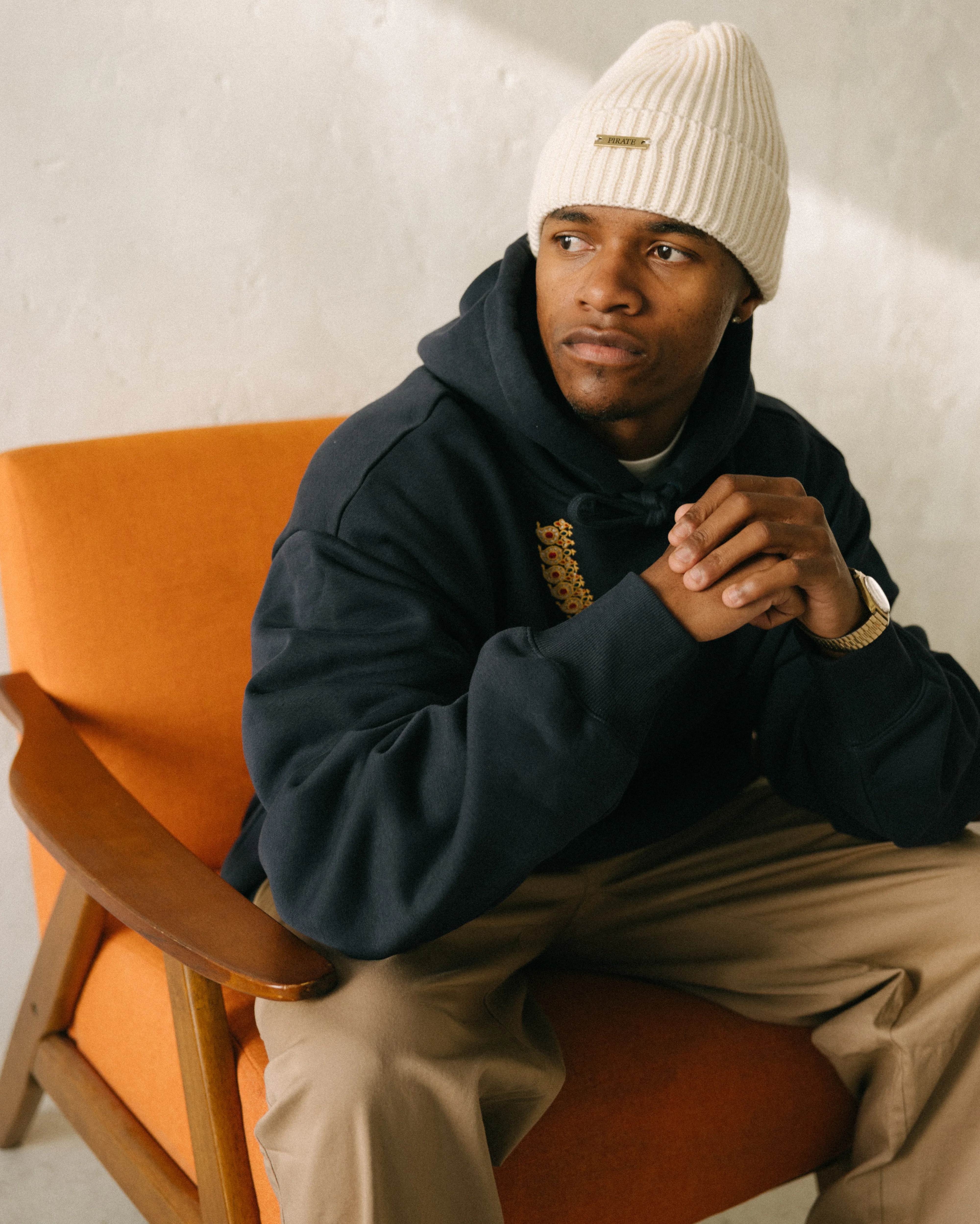 Pirate Ribbed Beanie (Cannoli Cream) - Image 3