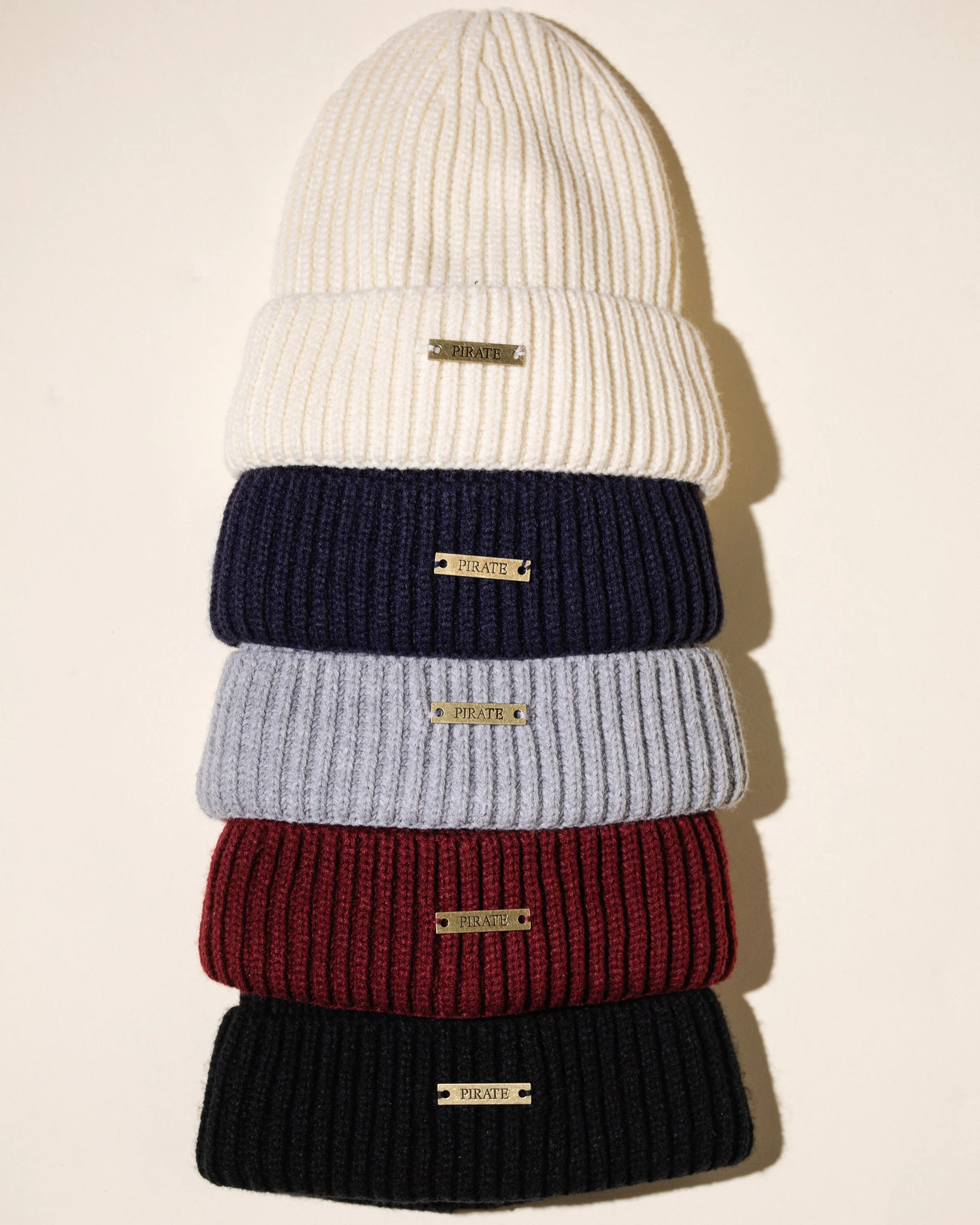 Pirate Ribbed Beanie (Maroon) - Image 4