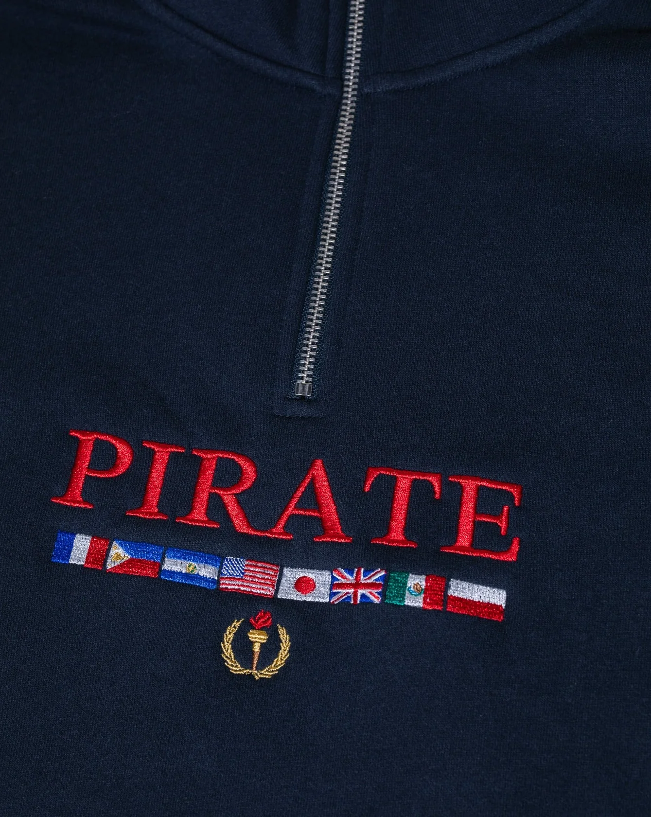 Pirate Worldwide Flags Quarter Zip (Navy) - Image 3
