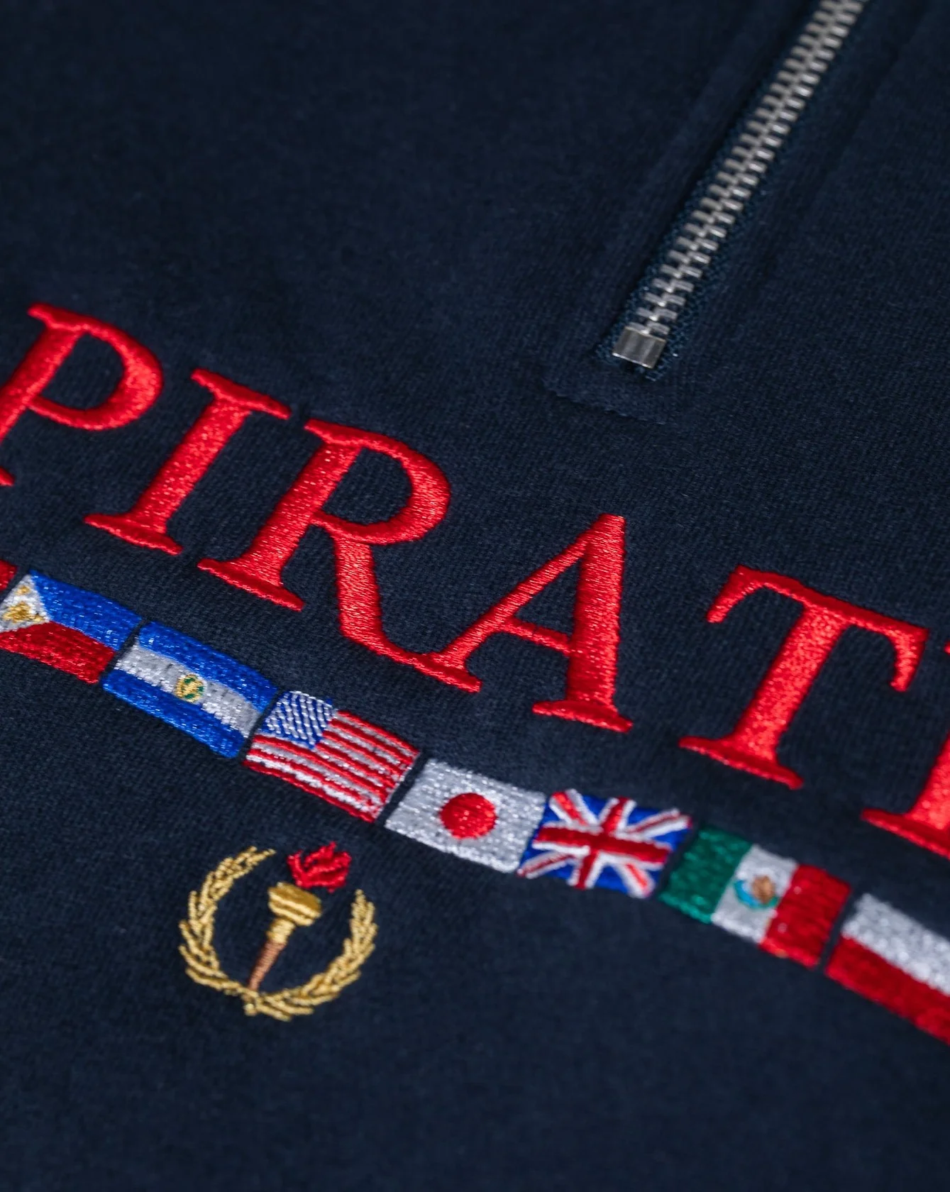 Pirate Worldwide Flags Quarter Zip (Navy) - Image 4